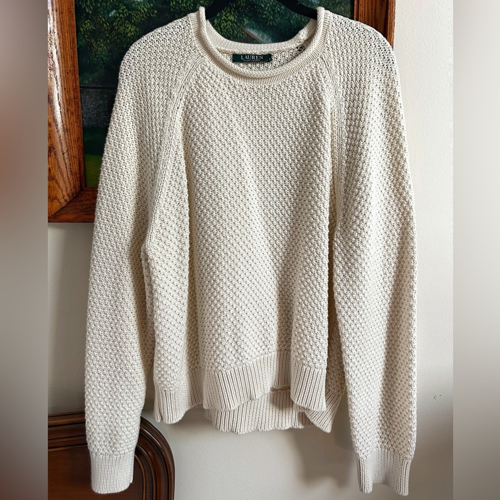 Lauren Ralph Lauren White Fisherman Sweater